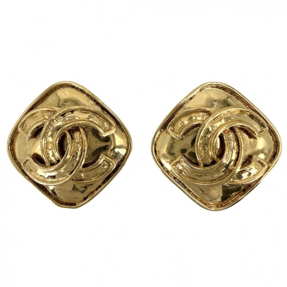 CHANEL Vintage Gold Logo Earrings